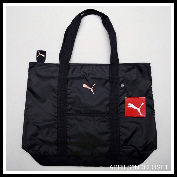 PUMA LARGE BLACK TRAVEL SHOULDER TOTE BAG - Picture 5 of 7